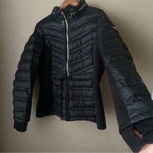 Michael Michael Kors Women’s Black Mixed Media Down Puffer Jacket Size XL
